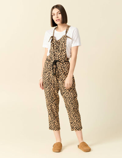 Salopette droite 7/8ème camel femme