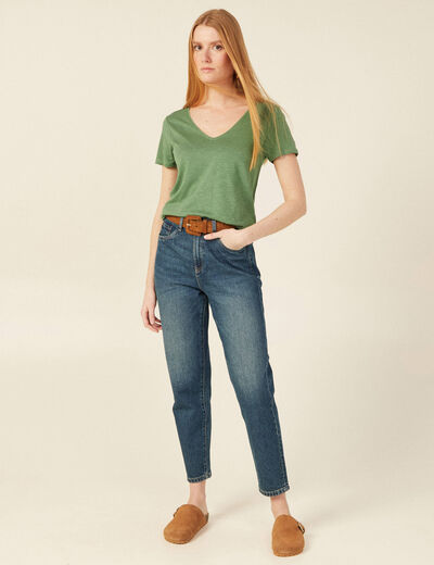 T-shirt manches courtes vert femme