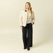 Doudoune droite courte creme femme