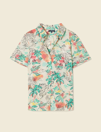 Chemise manches courtes blanc femme