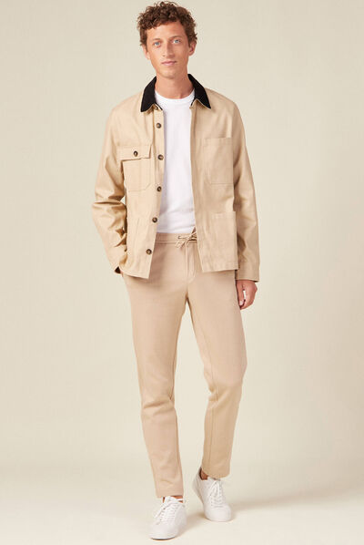 Pantalon jogging beige homme