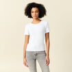 T-shirt manches courtes côtelé blanc femme