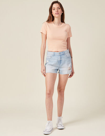 T-shirt manches courtes orange femme