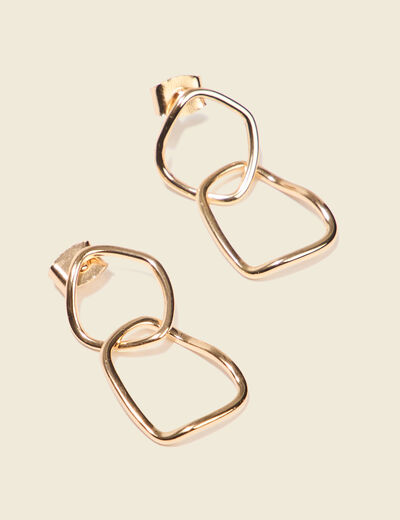 Boucles d'oreilles pendantes couleur or femme