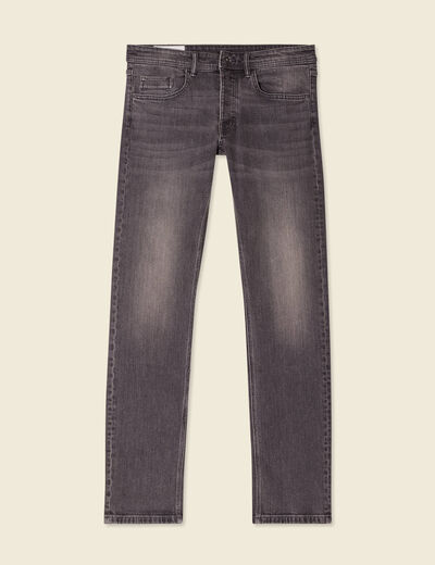 Jeans straight 5 poches denim gris homme