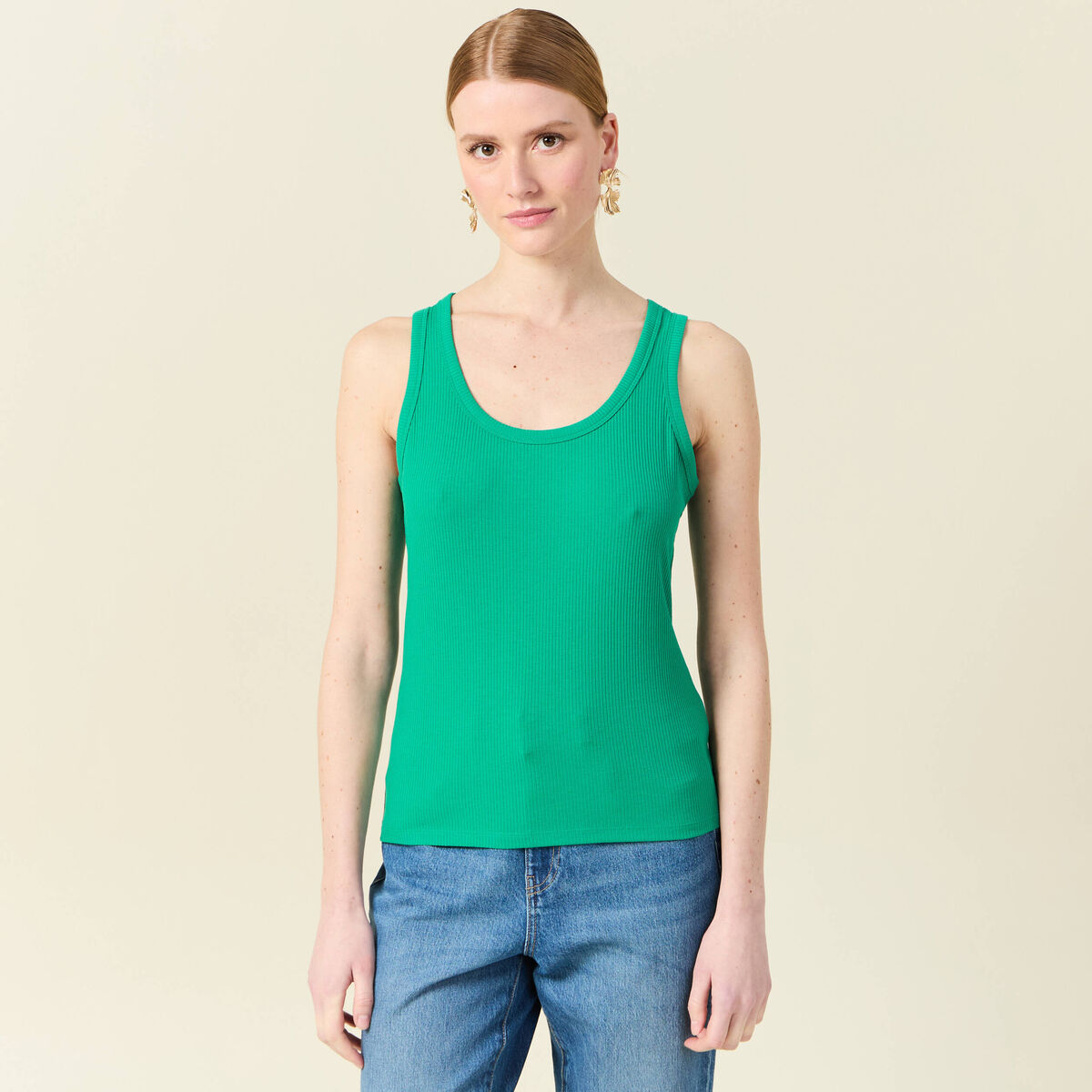 Débardeur éco-responsable vert turquoise femme