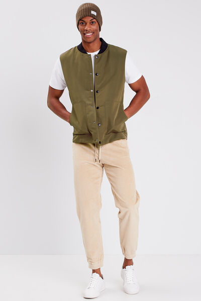 Pantalon jogger velours beige homme