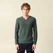 Pull manches longues vert kaki homme
