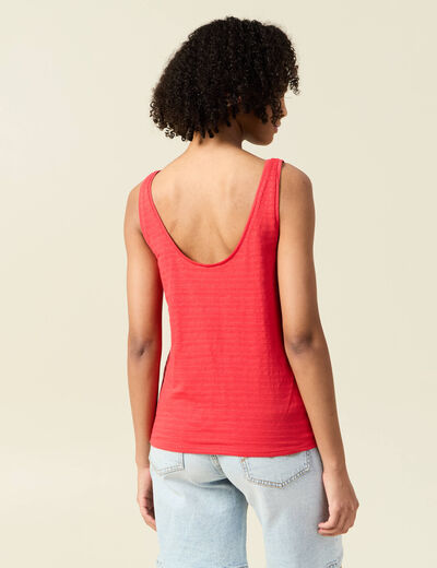 Débardeur sans manches rouge femme