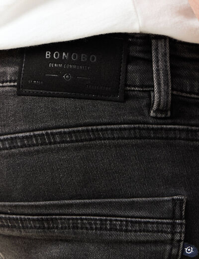 Jeans slim 5 poches longueur 32 denim noir homme
