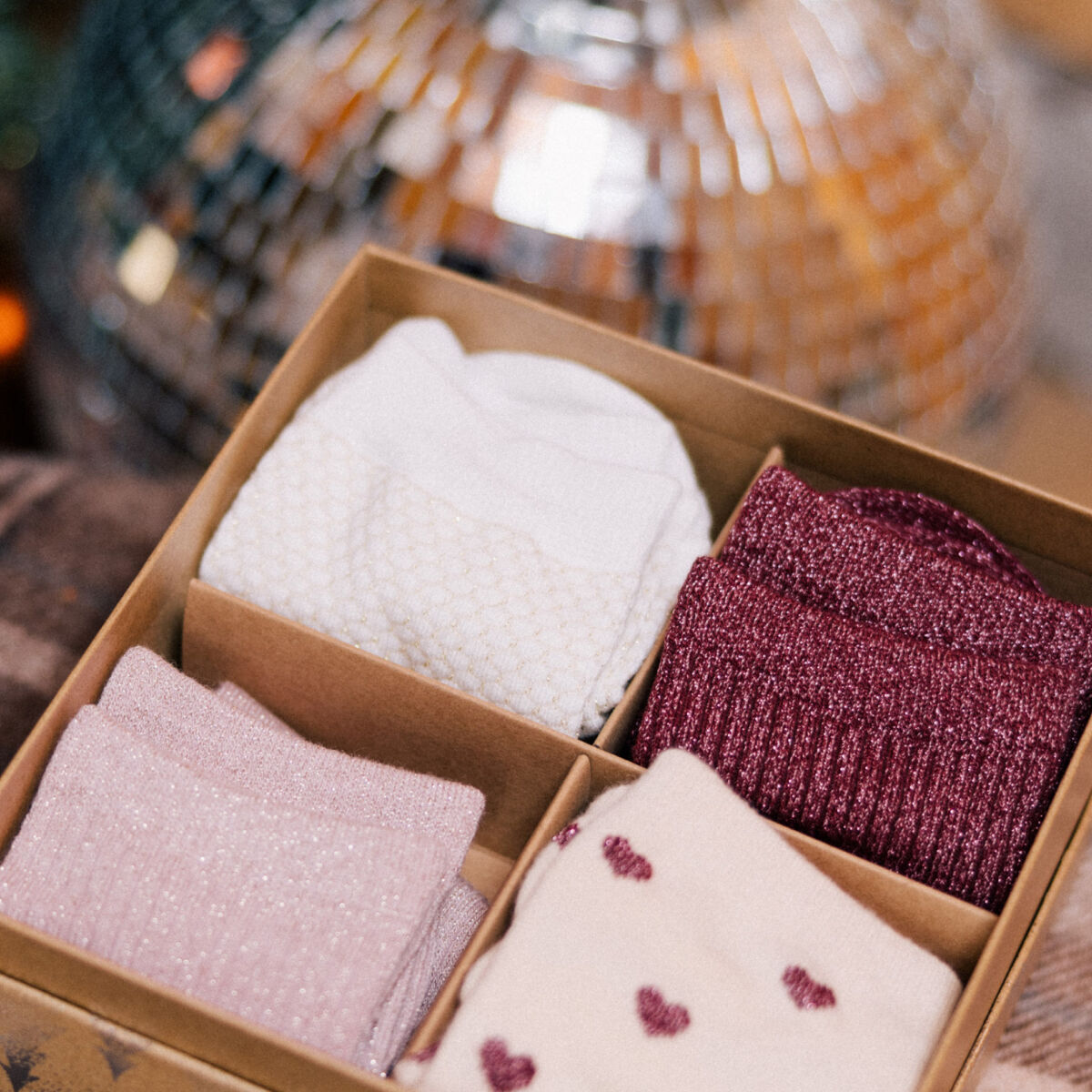 Lot 4 paires chaussettes vieux rose femme