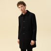 Manteau droit long manches longues noir homme