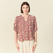 Blouse manches courtes bleu gris femme