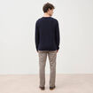 Pull col rond manches longues bleu marine homme