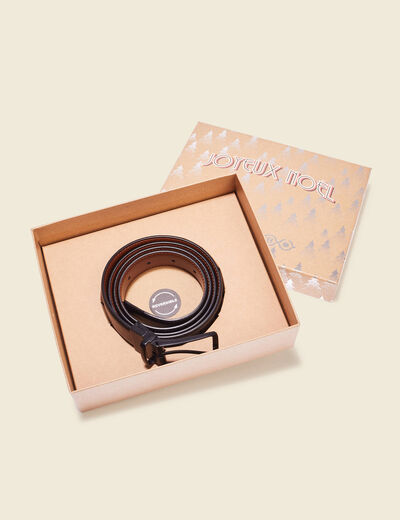 Ceinture en cuir réversible noir homme