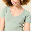 T-shirt manches courtes vert kaki femme