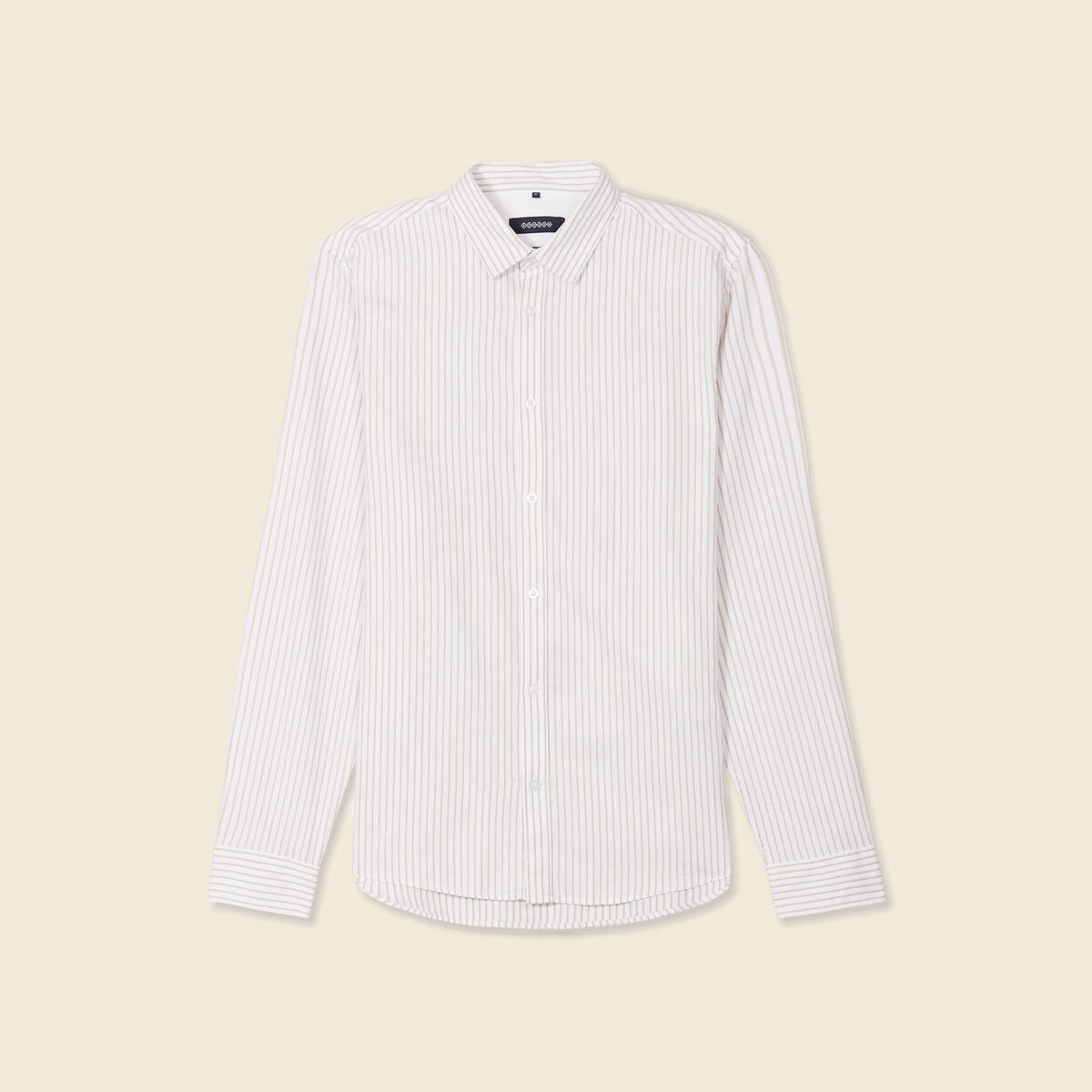 Chemise manches longues beige homme