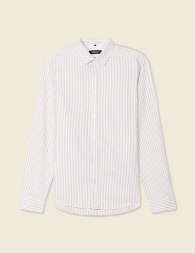 Chemise manches longues beige homme