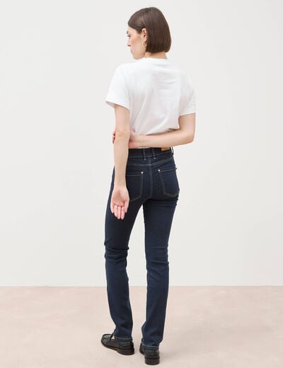Jeans regular 5 poches denim brut rinse femme
