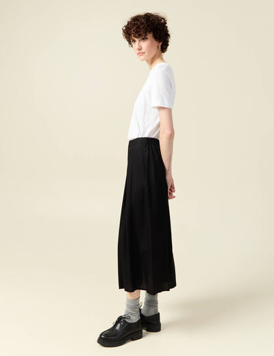 Jupe longue évasée noir femme
