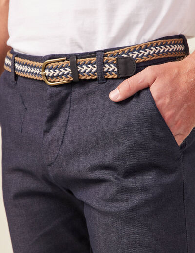 Pantalon chino straight bleu marine homme