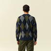 Pull col rond manches longues bleu marine homme