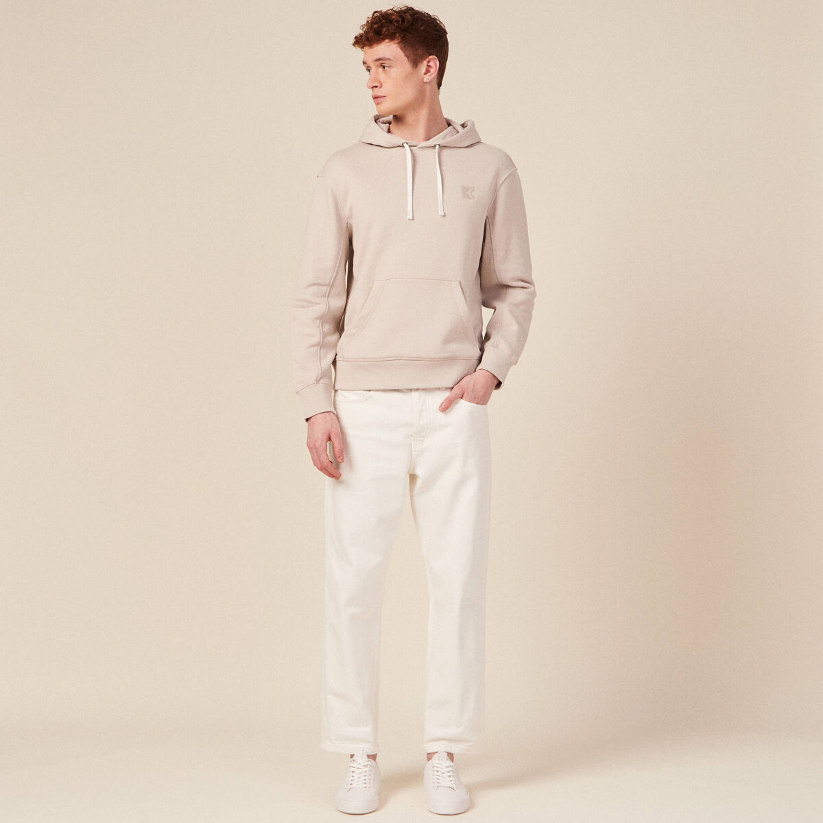 Sweat capuche éco-responsable gris homme