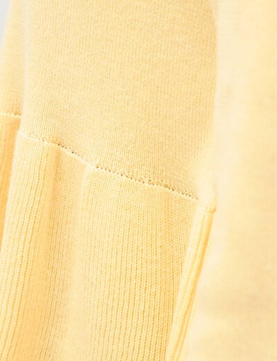Pull col rond manches longues jaune clair femme