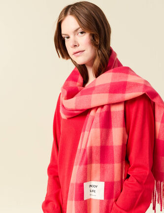 &Eacute;charpe rose corail femme