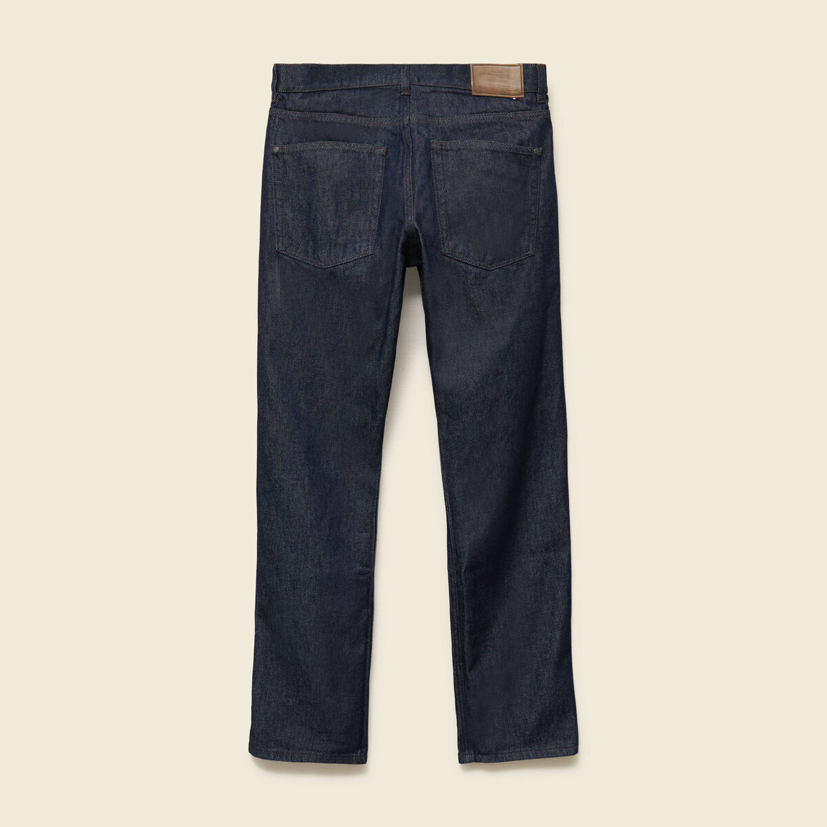 Jeans straight longueur 32 en coton denim brut rinse homme