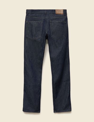 Jeans straight longueur 32 en coton denim brut rinse homme