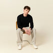 Pull col V noir homme