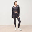 Sweat boyfriend &agrave; capuche gris fonc&eacute; femme