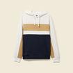 Sweat à capuche manches longues ecru homme