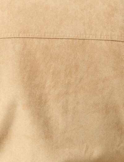 Blouson droit court col classique marron homme