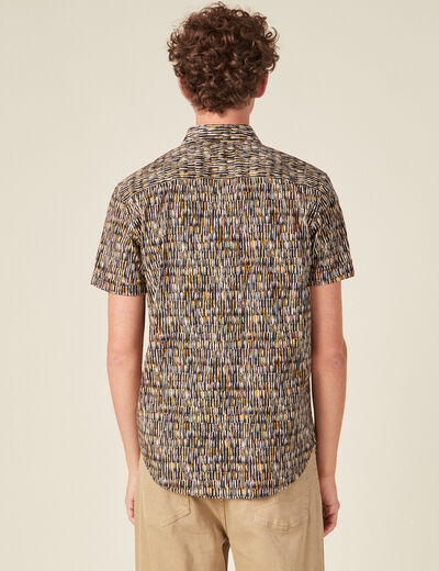 Chemise manches courtes jaune moutarde homme