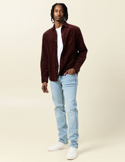 Jeans straight ultra stretch denim bleach homme
