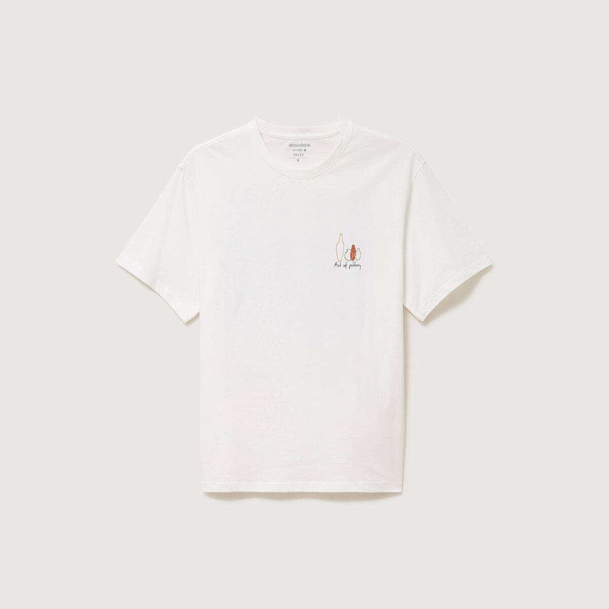 T-shirt en coton ecru homme