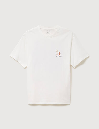 T-shirt en coton ecru homme
