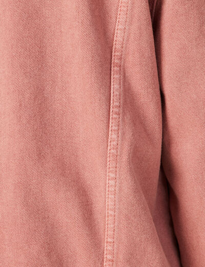 Veste droite boutonné en jean rose homme