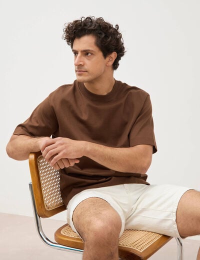 T-shirt en coton taupe homme