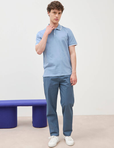Pantalon regular longueur 32 bleu fonc&eacute; homme