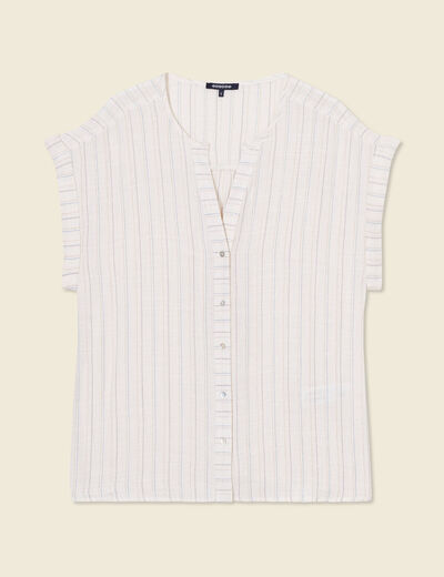 Chemise manches courtes creme femme