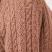 Pull droit col v manches longues marron clair femme