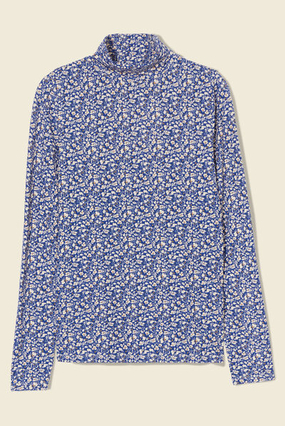 T-shirt manches longues bleu femme