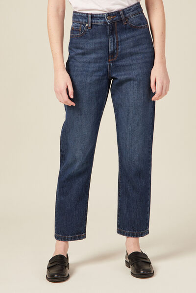 Jeans straight denim brut femme