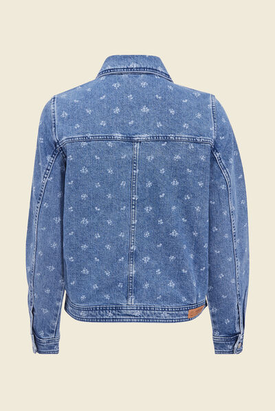 Veste boutonnée denim bleach femme