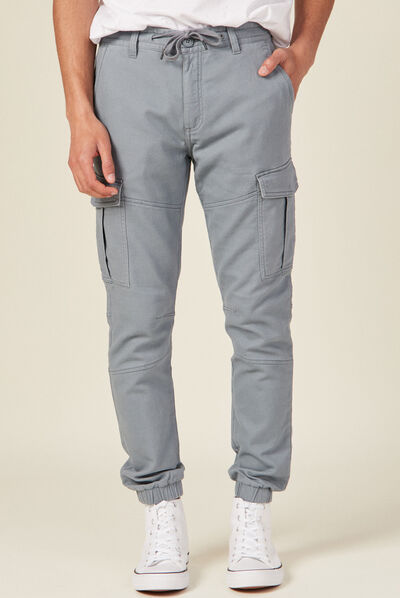 Pantalon cargo taille à cordon bleu gris homme