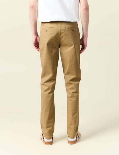 Pantalon chino slim vert kaki homme