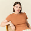 T-shirt manches courtes terracotta femme